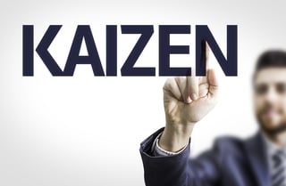Business man pointing to transparent board with text Kaizen.jpeg